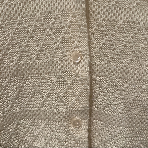Vintage Sweetree Open Knit Button Front Lightweight Cardigan Preppy Academia - Picture 9 of 10